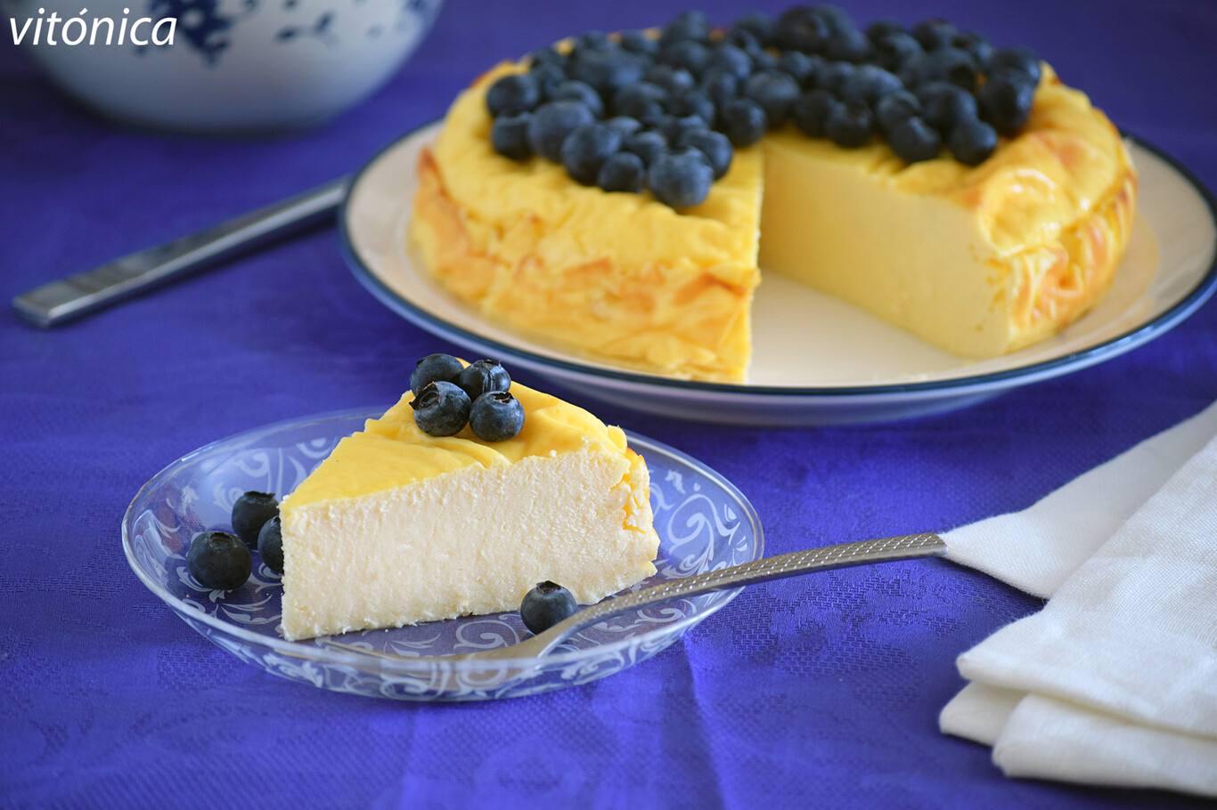tarta queso fresco batido desnatado receta postre proteico saludable azucar file